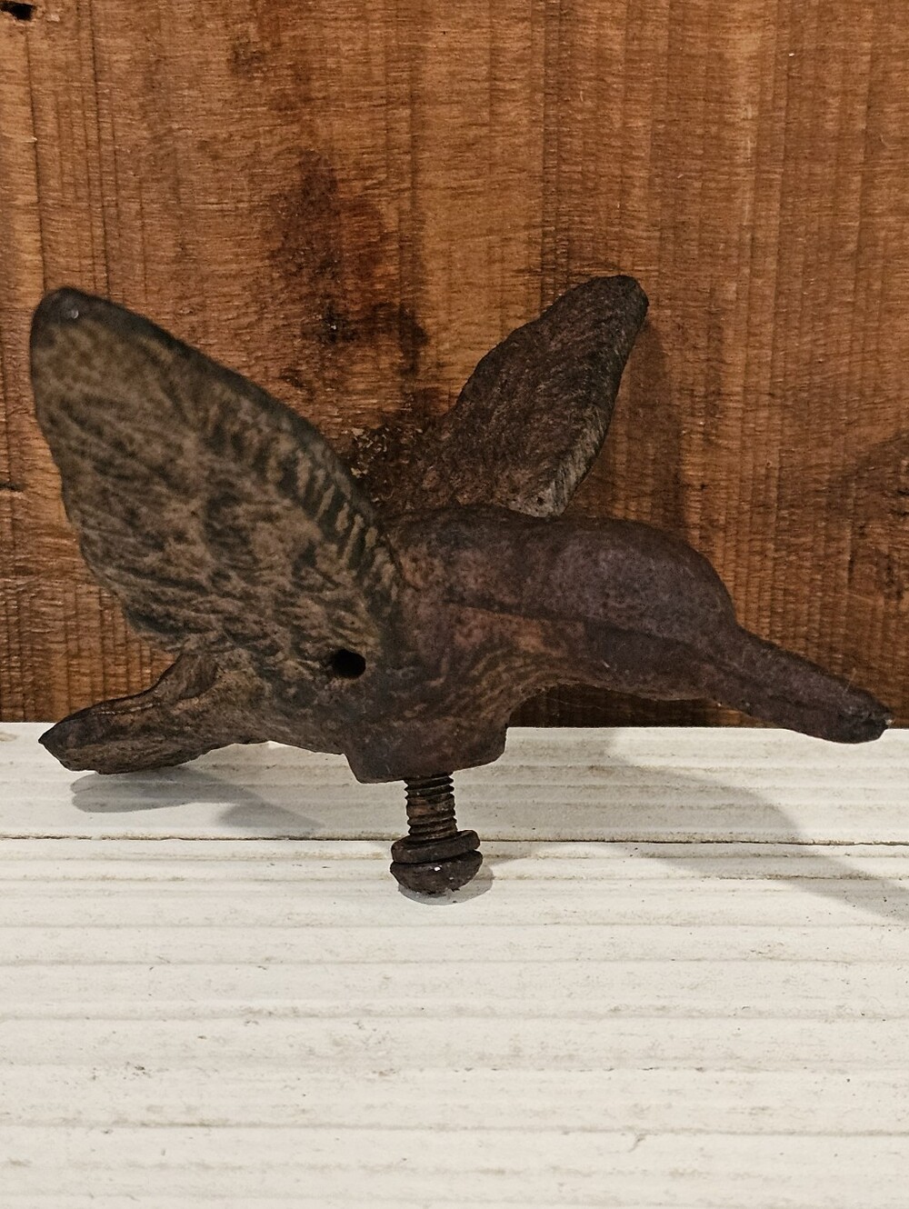 Vintage Rustic Cast Iron Hummingbird Finial/Post Topper